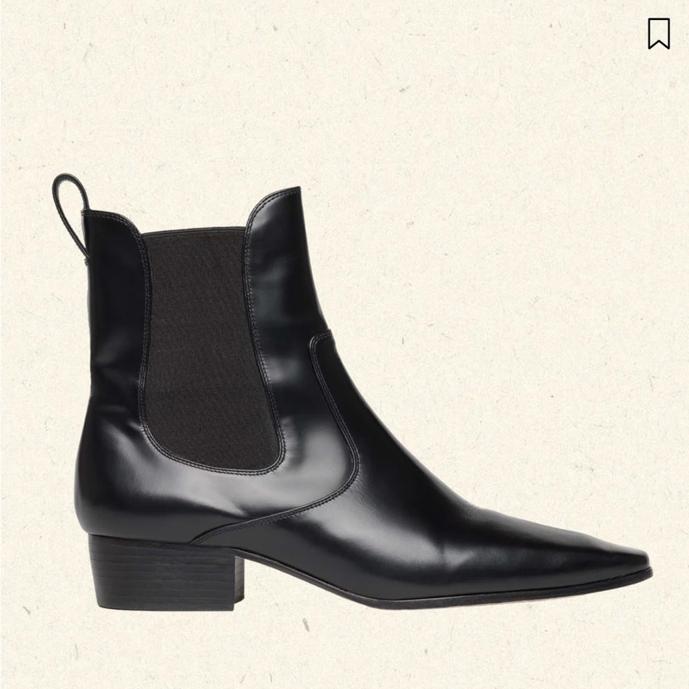 DOEN Normandy Black Leather Ankle Boots 38.5